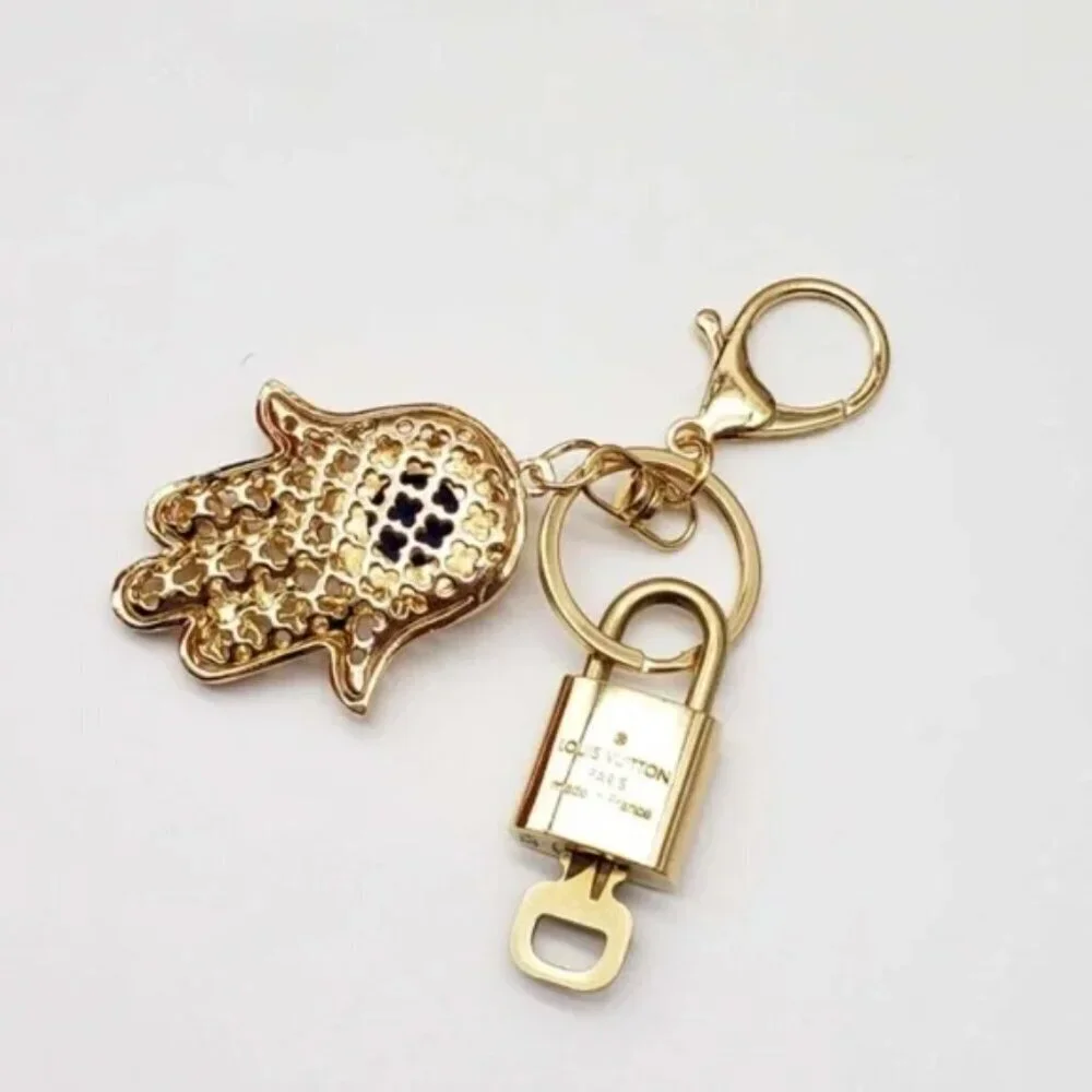 Authentic Louis Vuitton Gold Lock & Key ✨ Bag Charm Unbranded Evil Eye Keychain